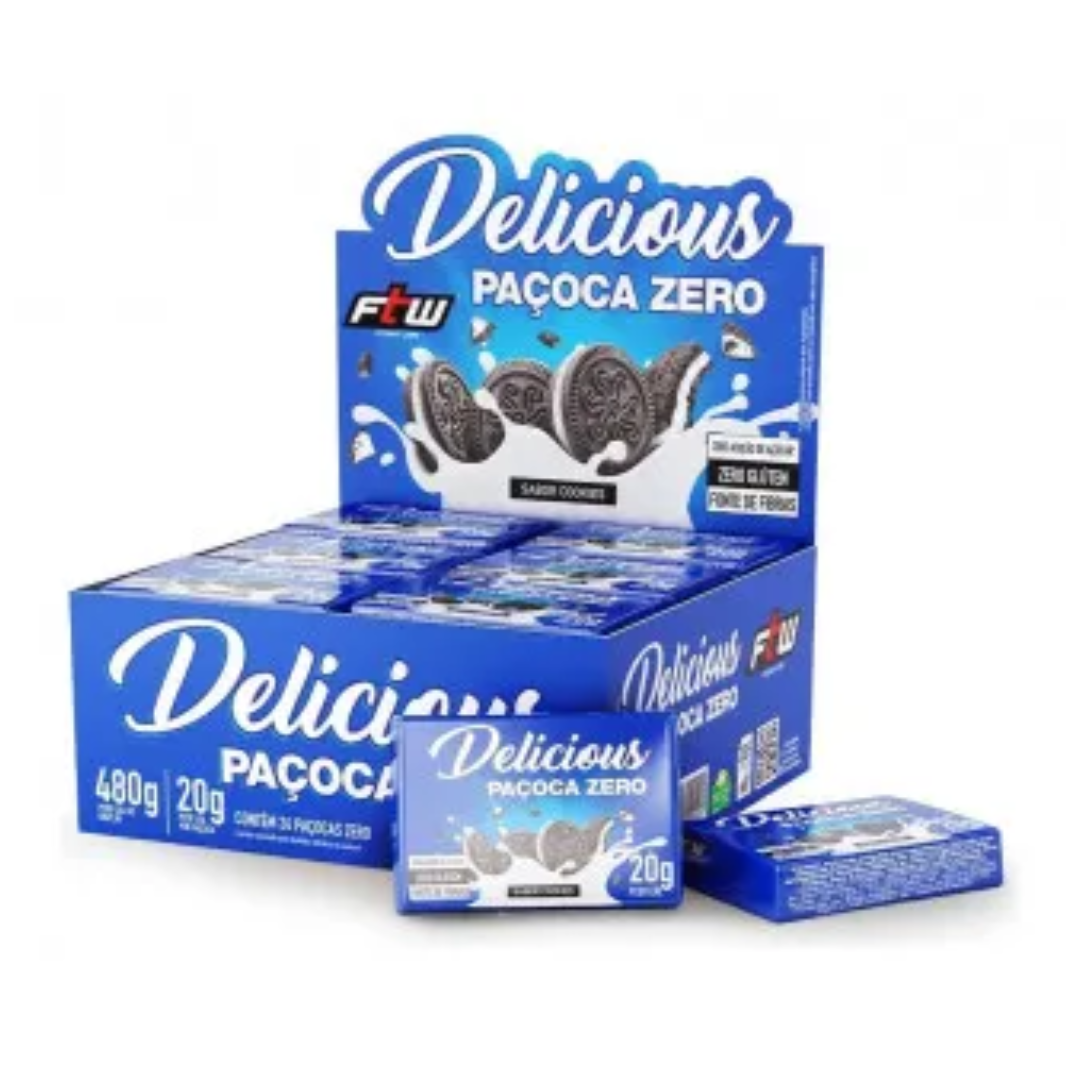 Paçoca Zero Cookies FTW (Embalagem com 24 unidades de 24unidades)