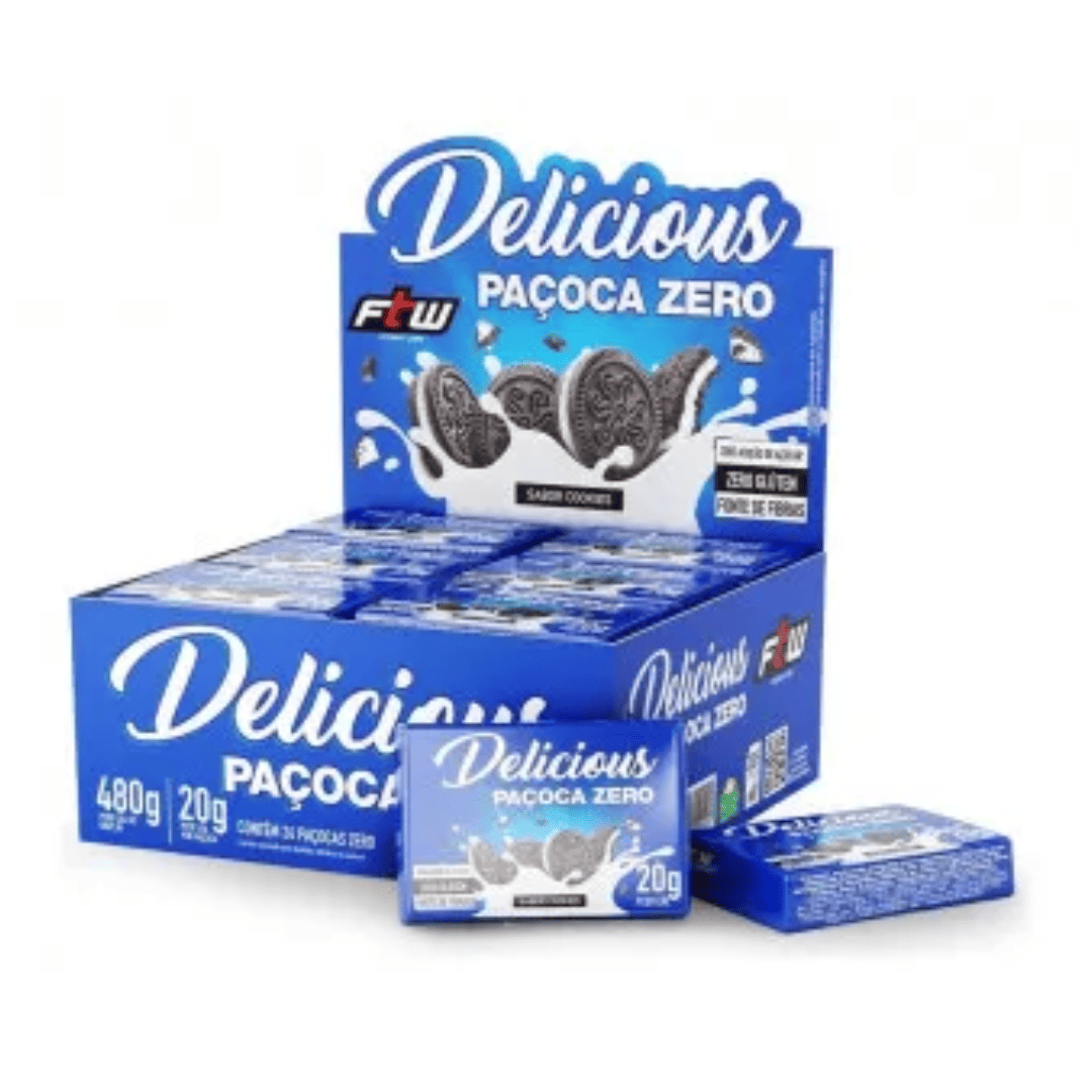 Paçoca Zero Cookies FTW (Embalagem com 24 unidades de 24unidades)