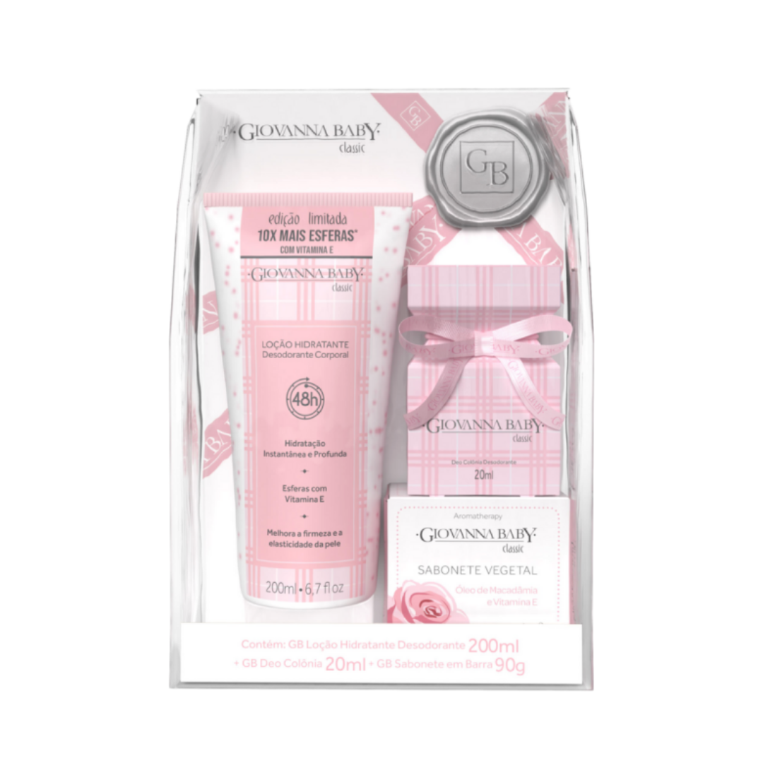 Kit Colonia Classic +loç200ml+sab90g Giovanna Baby (Embalagem de 20ml)