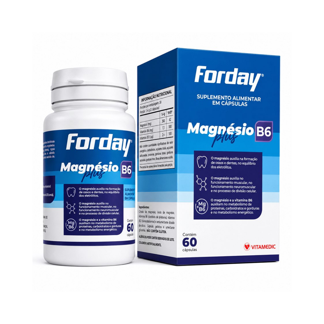 Forday Magnesio Plus Vitamedic (Embalagem de 60cap)
