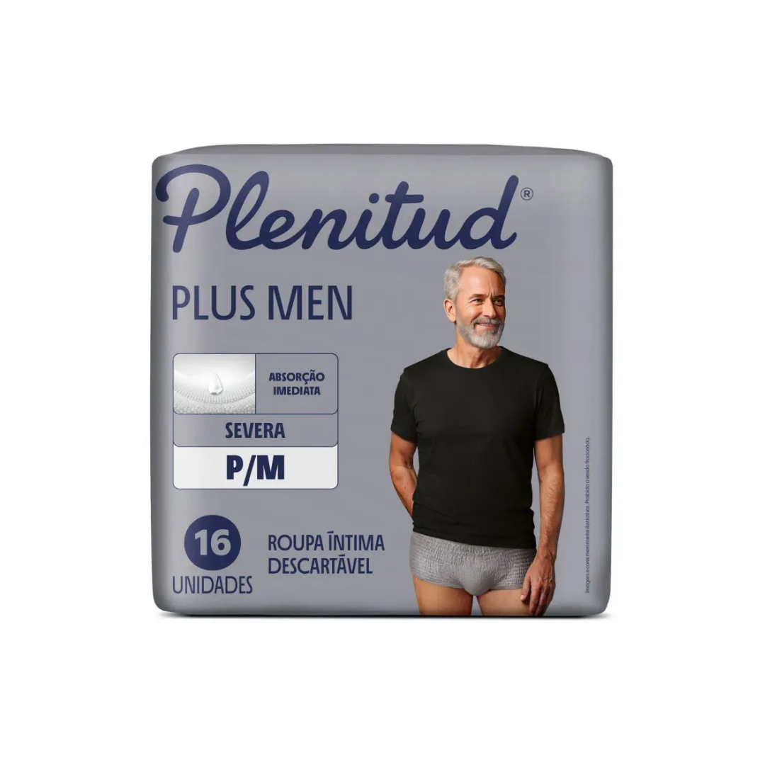 Roupa Íntima Descartável Plenitud Plus Men P/M (Embalagem com 16 unidades)