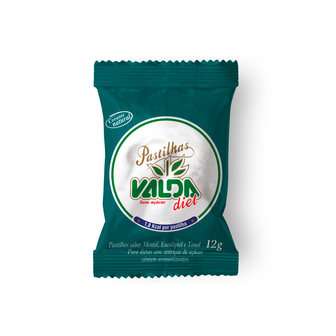 Valda Pastilha Diet Sache Eurofarma (Embalagem com 12 unidades de 12g)