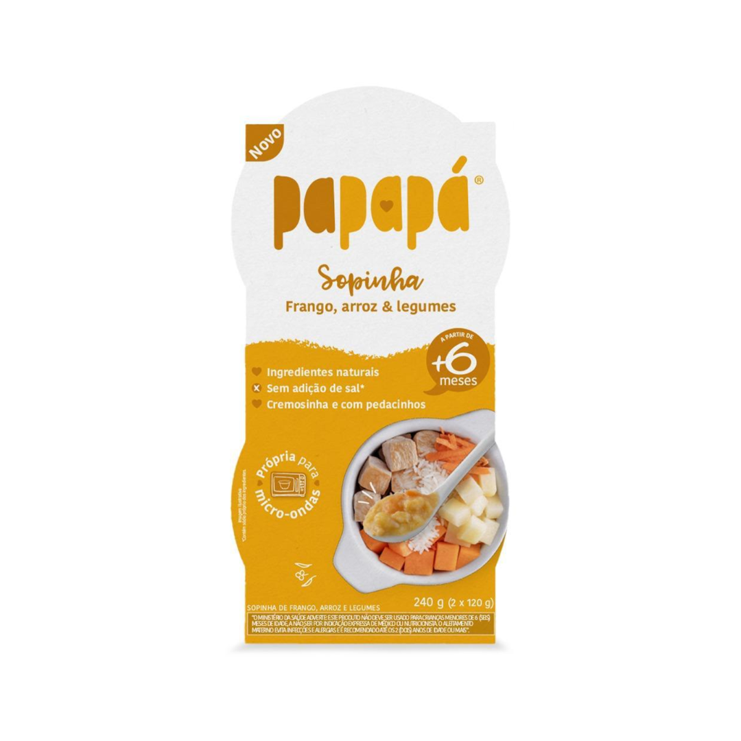 Sopinha Frango Arroz Legumes Papapa (Embalagem com 2 unidades de 120g)