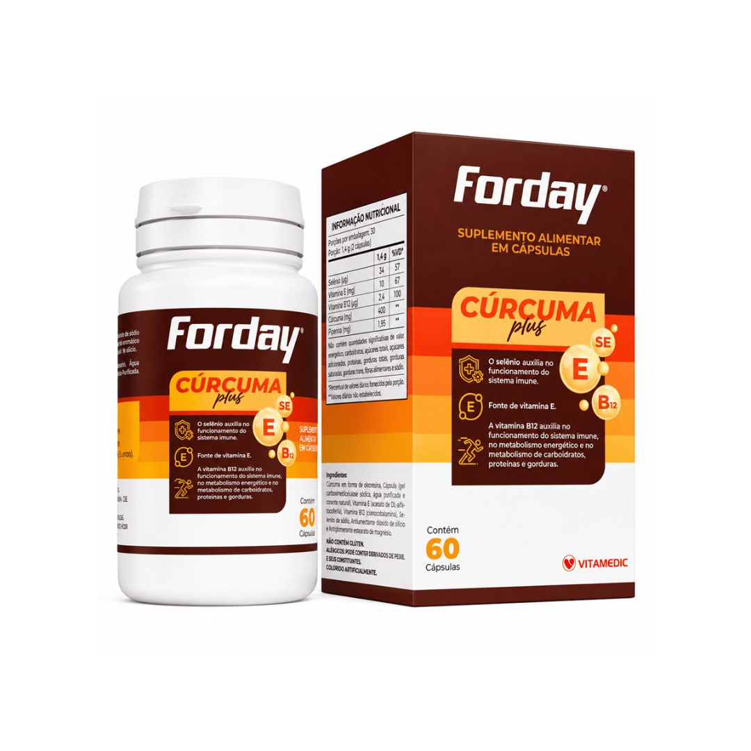 Forday Curcuma Plus Vitamedic (Embalagem de 60cap)
