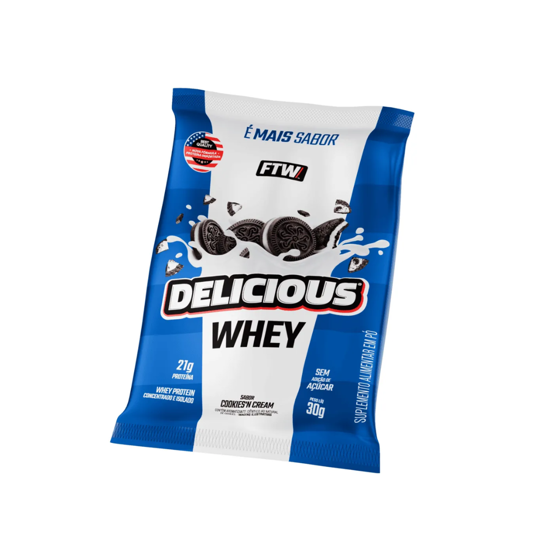 Whey Protein Cookies Cream Sache FTW (Embalagem com 20 unidades de 30g)